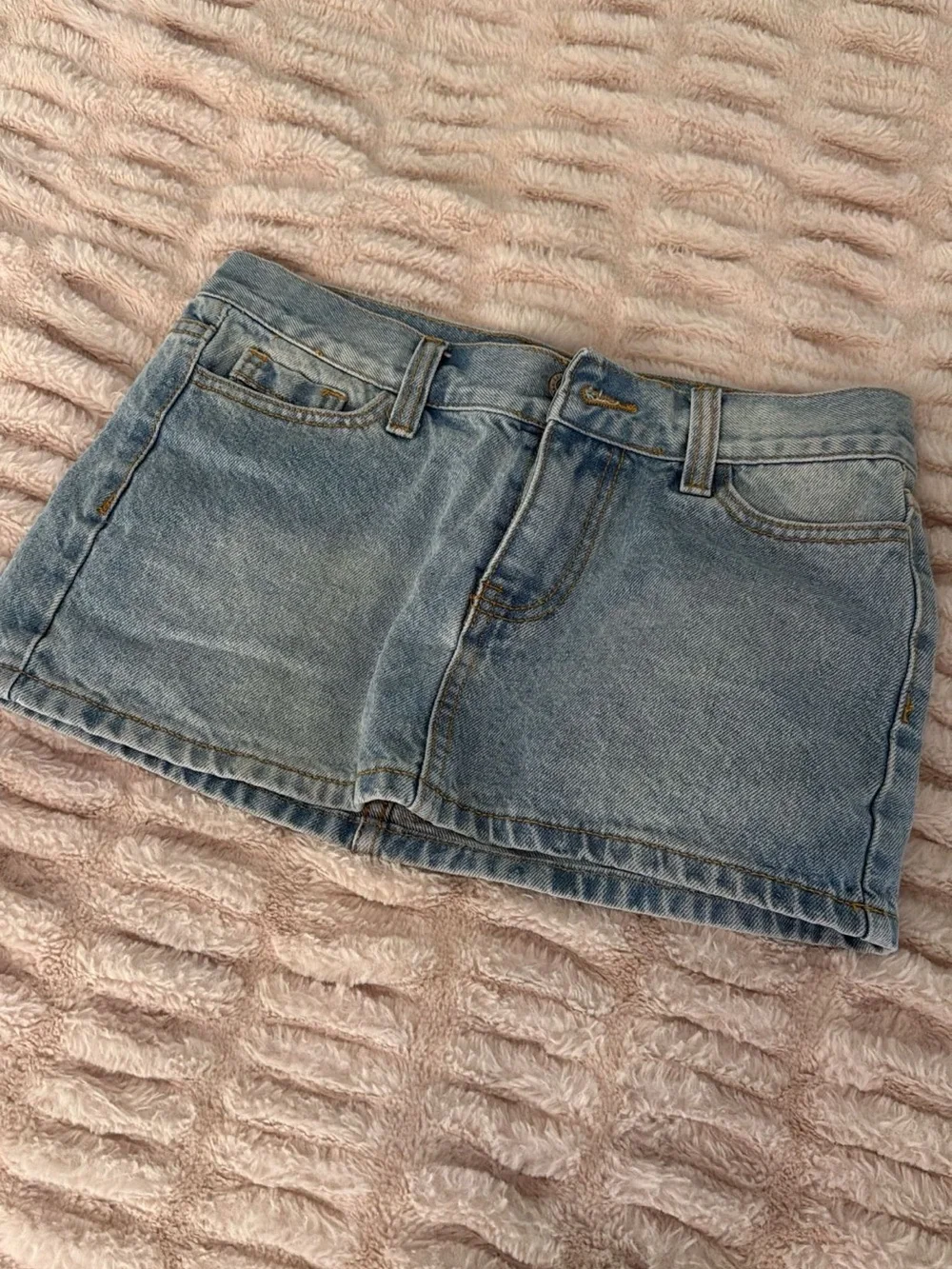 John Galt Light Blue Denim Mini Skirt